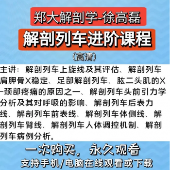 郑大解剖学徐高磊解剖列车进阶课程中医基础自学高清视频教程-百度网盘下载-正骨教程博客